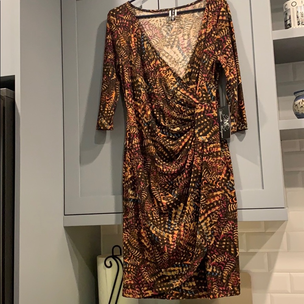 Marcelle Margaux 3/4 Sleeve Ruched Dress